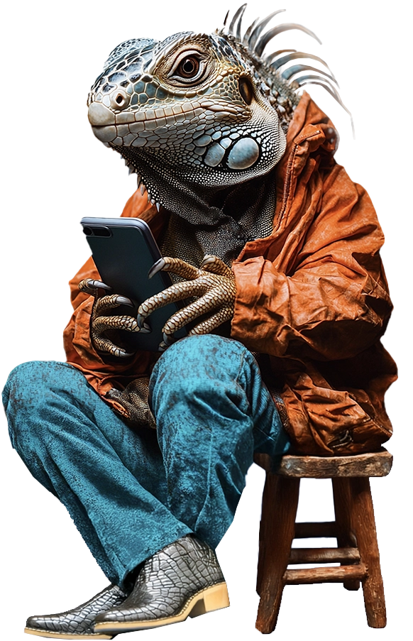 Camaleón leyendo